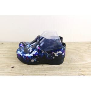 Dansko Clogs 38 Womens Floral Patent Leather Shoes Mules Slip on Comfort